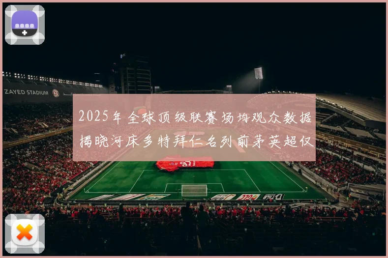 2025年全球顶级联赛场均观众数据揭晓河床多特拜仁名列前茅英超仅排第20位
